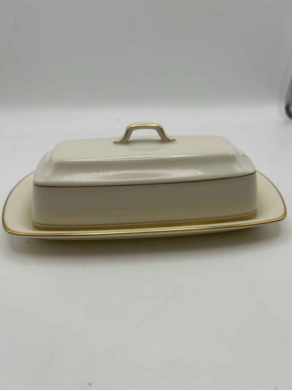 Mikasa Vintage Butter Dish Gold Royale Pattern